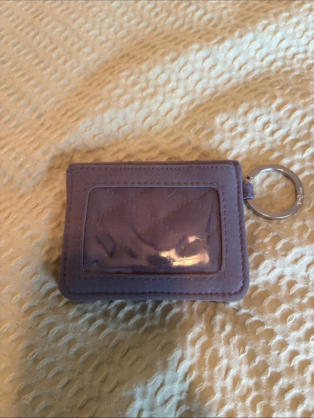 Vera Bradley Quilted Gray Card Holder w/ Keychain